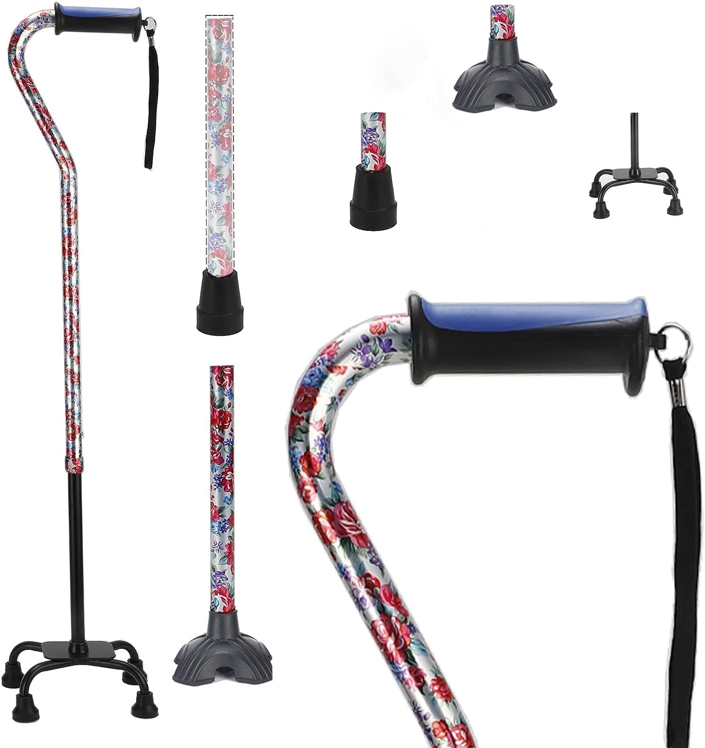 LIXIANG Walking Cane 3 In1 - Adjustable Lightweight Walking Sticks from 29-37 Inches,Balancing Mobility Aid for Men and Women  LIXIANG Red  