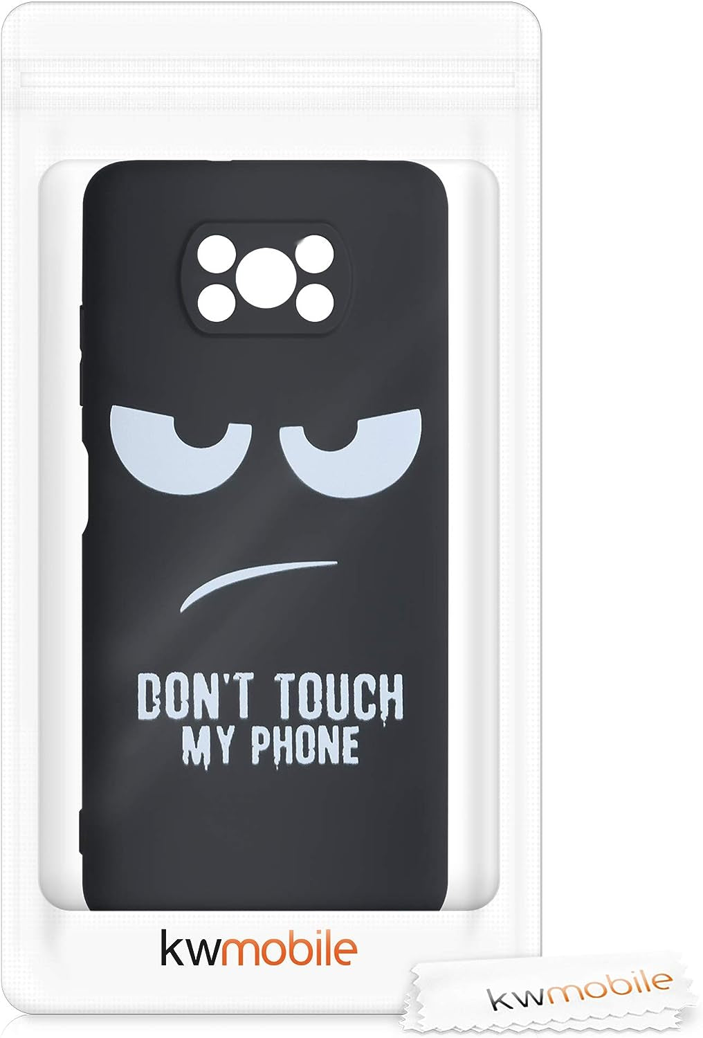 Kwmobile TPU Silicone Case Compatible with Xiaomi Poco X3 Nfc/Poco X3 Pro - Case Soft Cover - Don'T Touch My Phone White/Black  KW-Commerce   