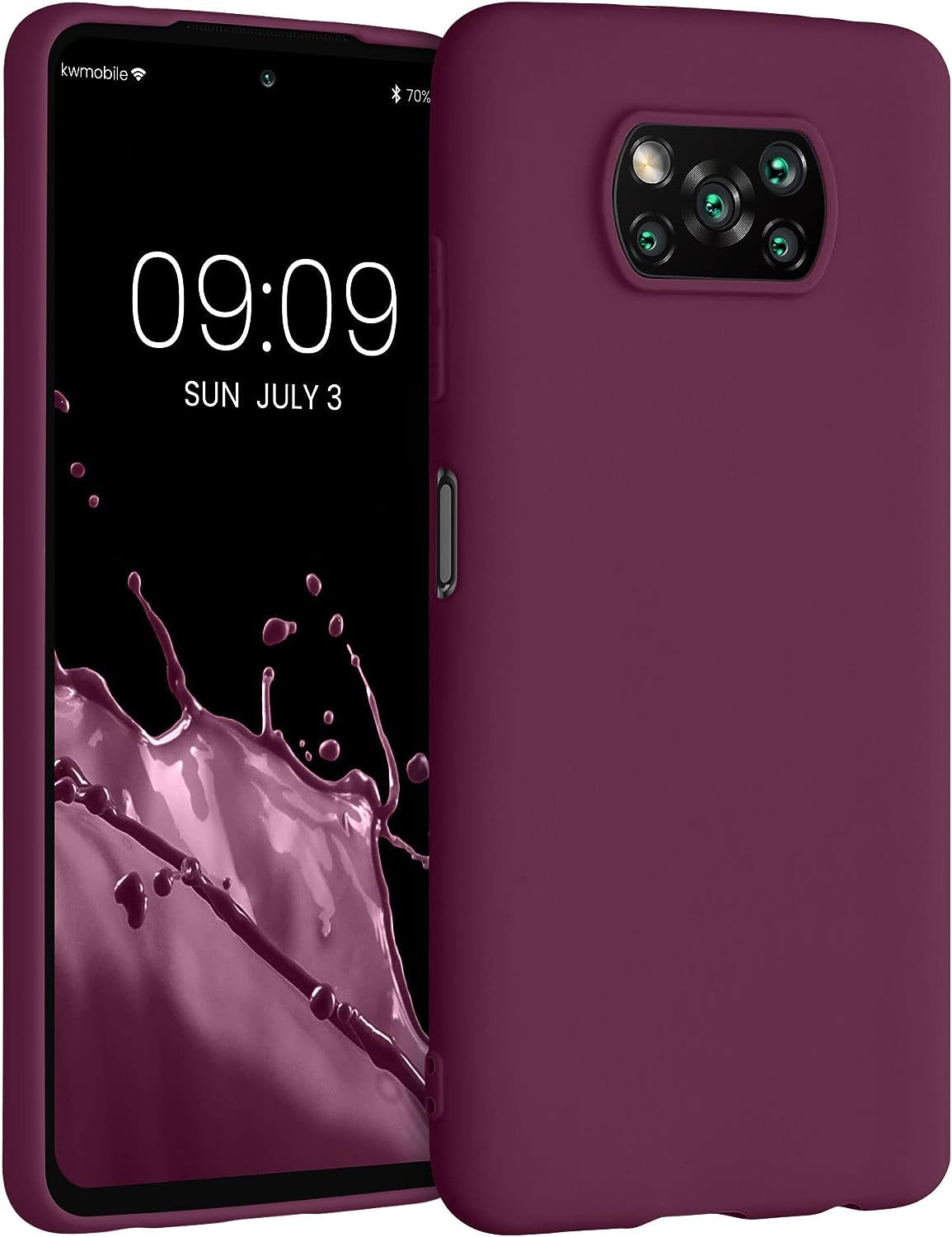 Kwmobile Case Compatible with Xiaomi Poco X3 Nfc/Poco X3 Pro Case - Soft Slim Protective TPU Silicone Cover - Arctic Night  KW-Commerce Bordeaux Violet  