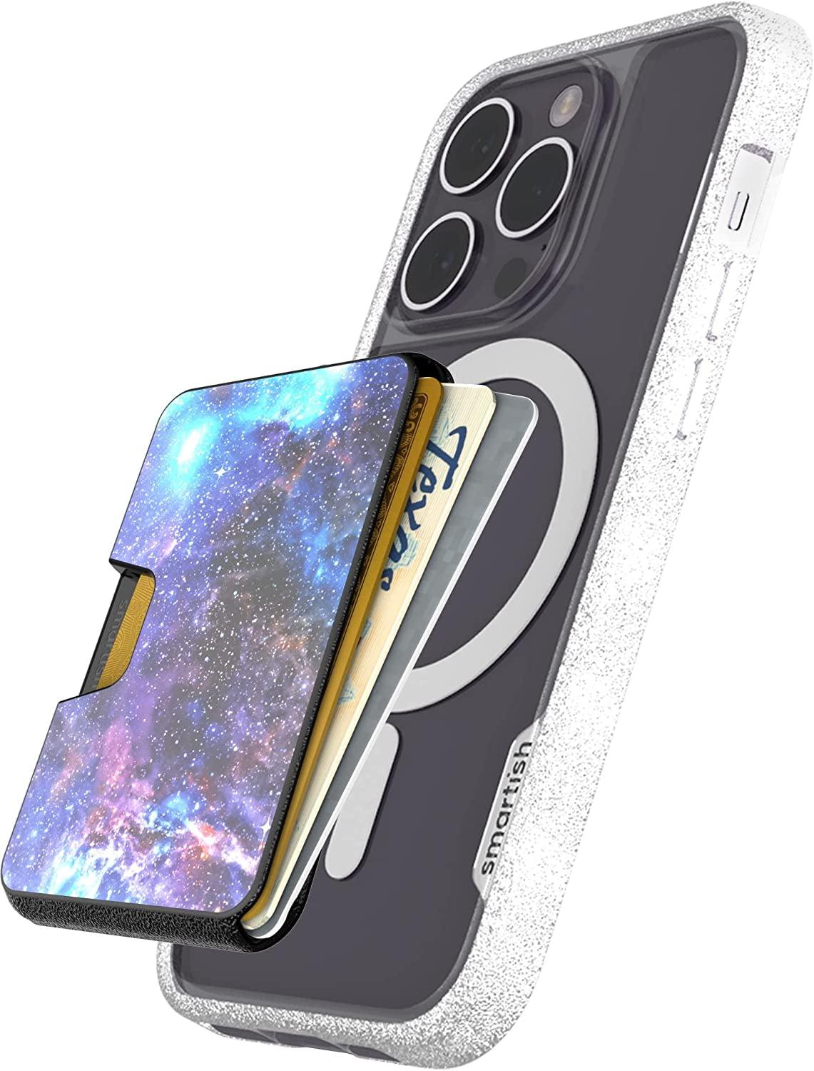 Smartish Wallet for Magsafe Iphones - Side Hustle - Slim Detachable Magnetic Card Holder for Apple Iphone 14/13/12 Models - Black Tie Affair  Smartish [Spaced Out]  