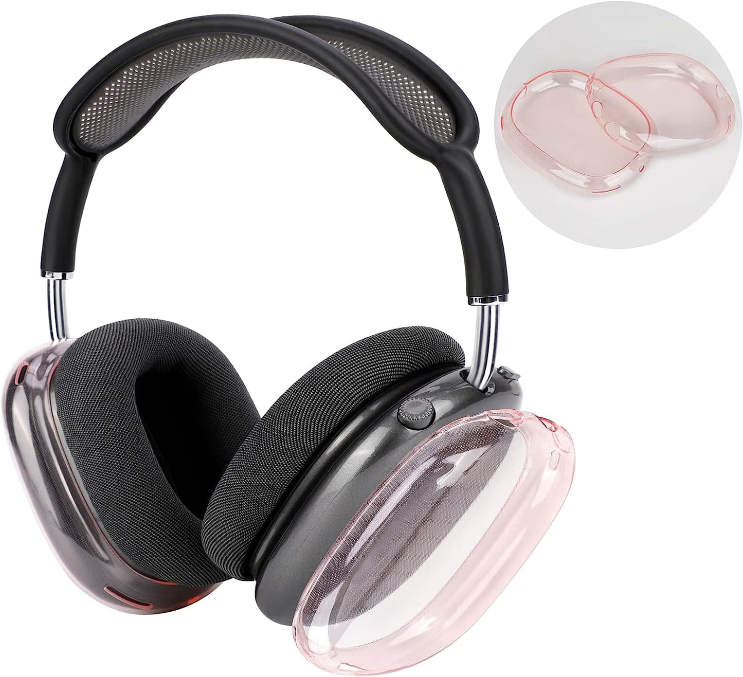 OOTSR Clear Case Cover for Airpods Max, Soft TPU Clear Anti-Scratch Protective Cover for Airpod Max,Transparent Accessories Skin Protector for Airpods Max Headphones（Pink）  OOTSR   