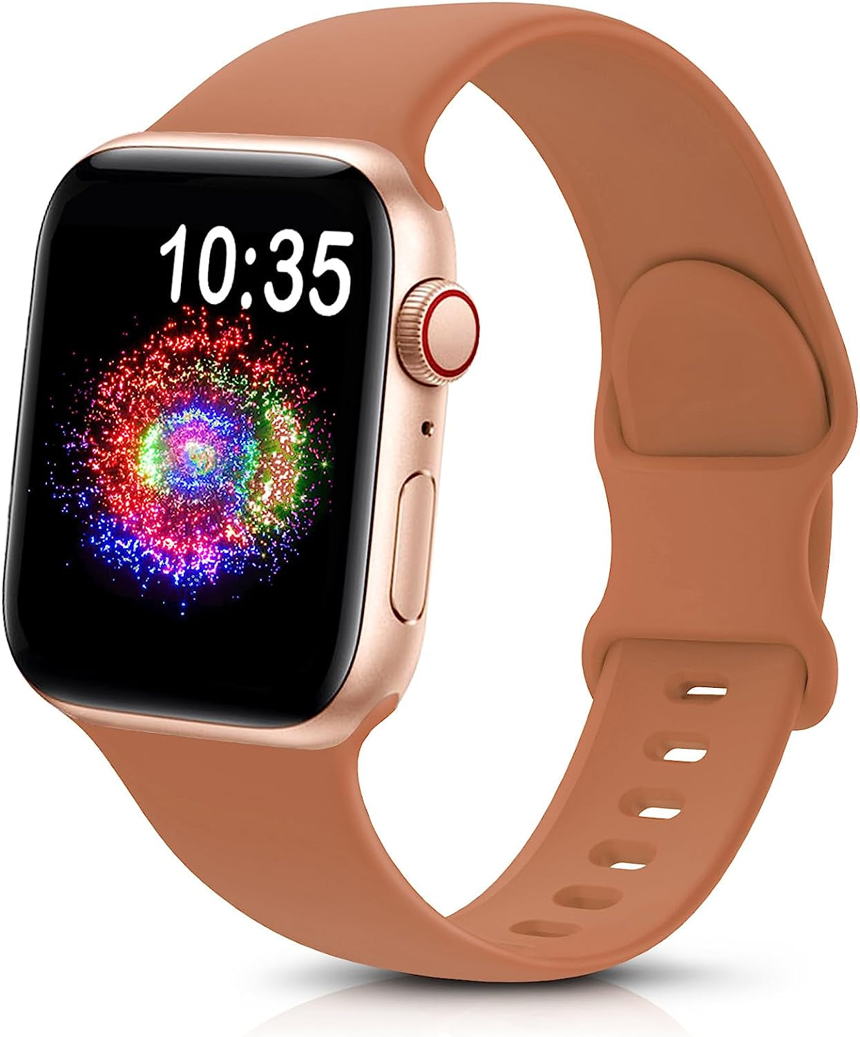 Treasuremax Sport Band Compatible with Apple Watch Bands 38Mm 40Mm 41Mm 42Mm 44Mm 45Mm 49Mm,Soft Silicone Replacement Strap Compatible for Apple Watch Series Ultra 8 7 6 5 4 3 2 1 SE Men Women  TreasureMax Brown 42MM/44MM/45MM/49MM 