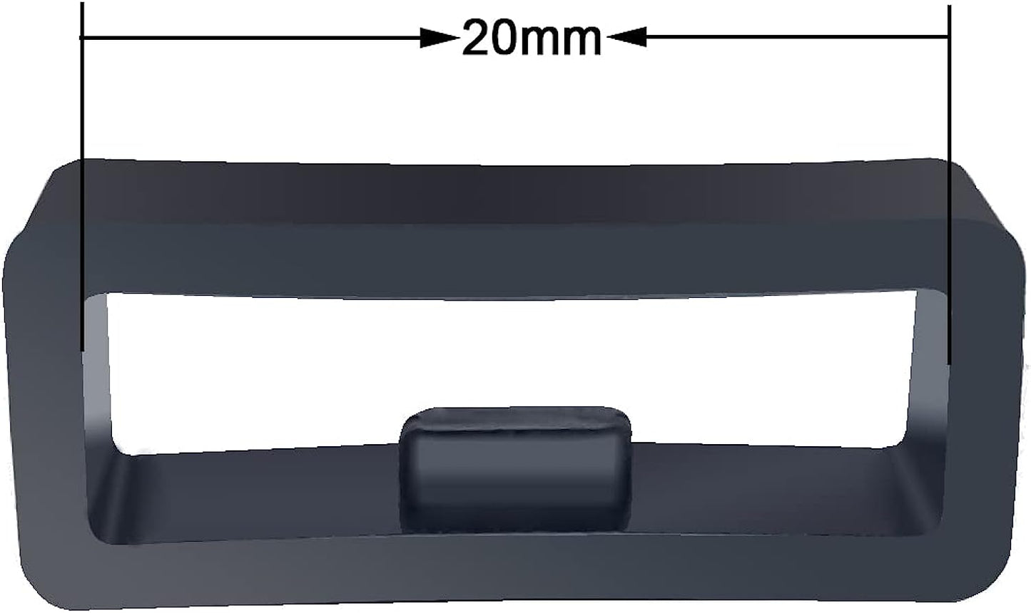 12-PACK Rubber Silicone Watch Band Compatible with Garmin Vivoactive/Forerunner Watch Strap Fastener Ring Security Loops 20Mm Black  YAQQ   