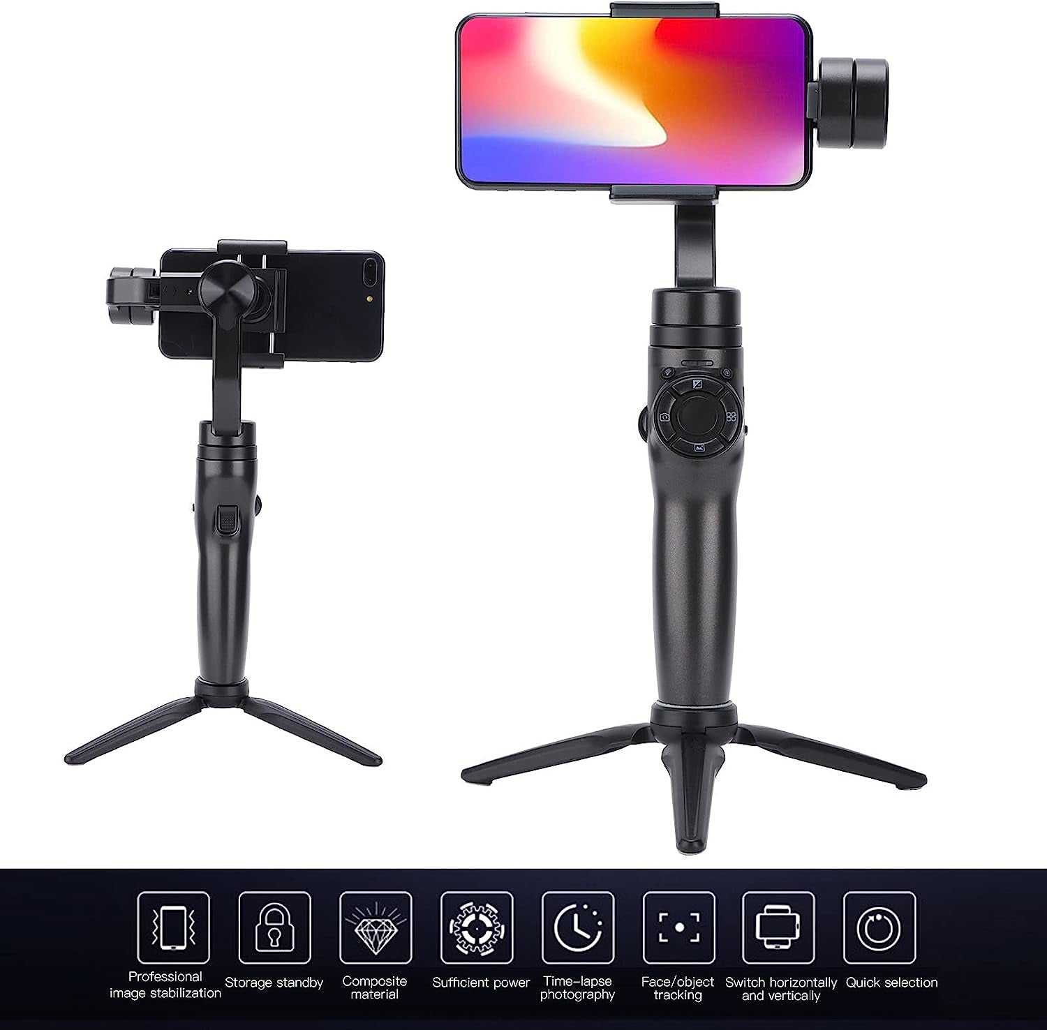3 Axis Gimbal Stabilizer for Smartphones Phone Gimbal, Various Professional Shooting Functions for Vlog Youtuber Web Live Broadcast, Capturing Objects, Mobile Phone Handheld Gimbals  Dpofirs   