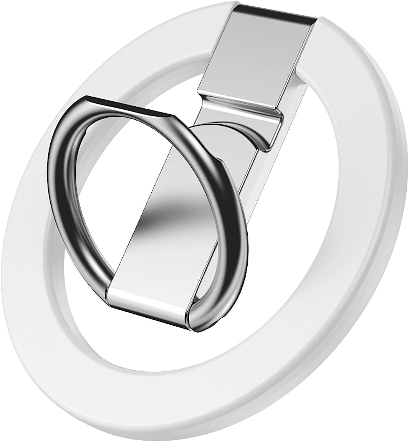 Aporia - Compatible for Magsafe Phone Ring Holder for Iphone 14 13 12 Mini Pro Max plus Finger Ring Grip Stand | Removable Detachable Metal Gripper (Black)  Aporia International White  