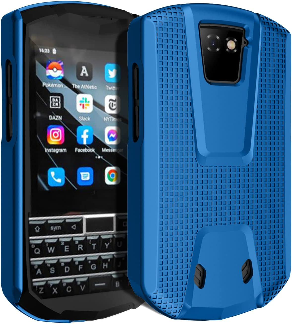 Nakedcellphone Case with Clip for Unihertz Titan Pocket Phone, Slim Hard Shell Textured Cover and [Rotating/Ratchet] Belt Hip Holster Combination - Blue  Nakedcellphone   