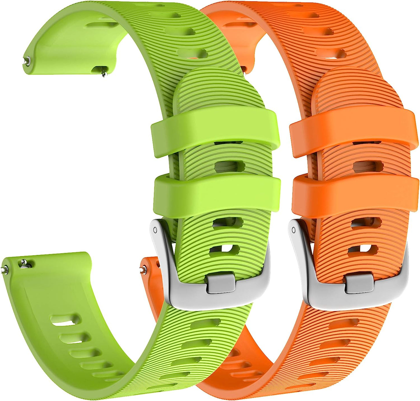ISABAKE Watch Band for Garmin Forerunner 245 / 245 Music/ Forerunner 645 / 645 Music,Compatible with Garmin Vivoactive 3 /Venu Sq/Vivomove Hr，20Mm Soft Silicone Replacement Wristbands (Purple)  ISABAKE Orange & Lime  