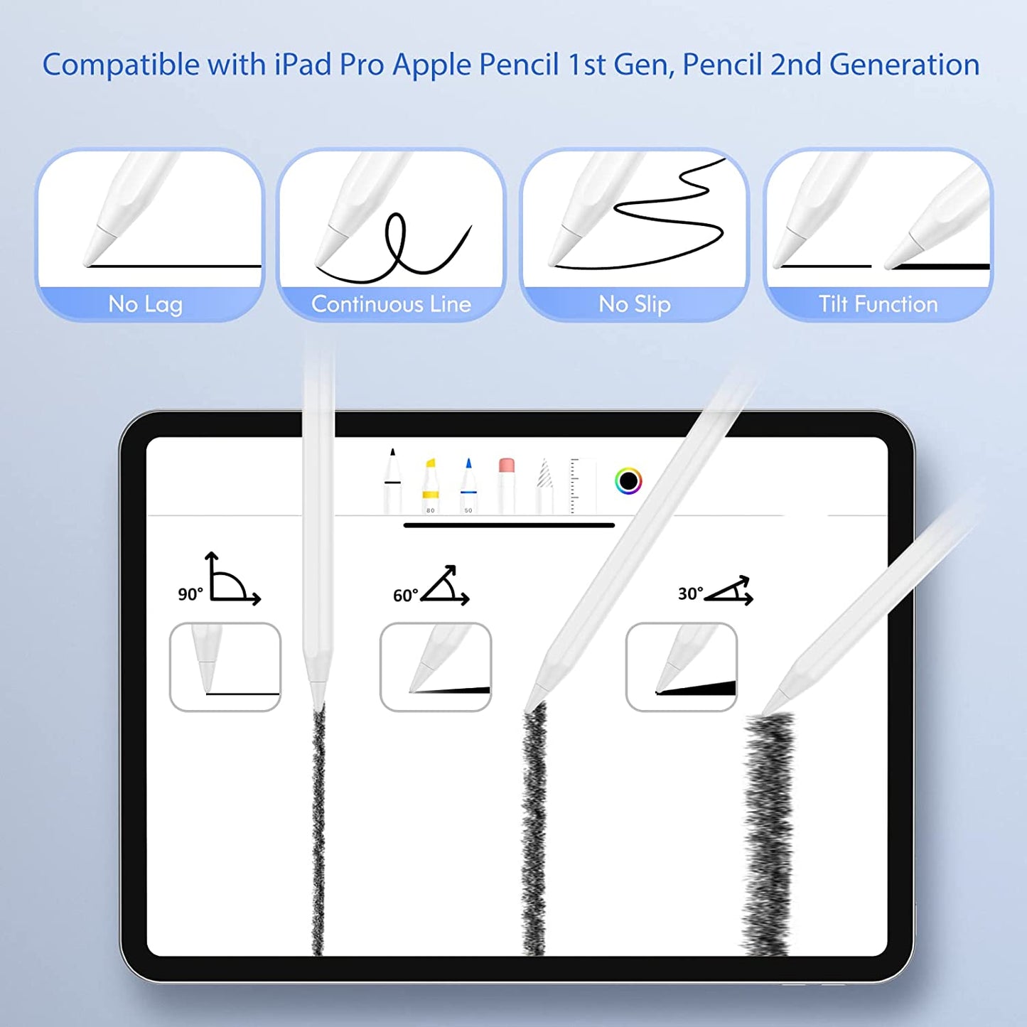 4 Pack Replacement Tips Compatible with Apple Pencil 2 Gen Ipad Pro Pencil - Ipencil Nib for Ipad Pencil 1 St/Pencil 2 Gen White  Isvo   
