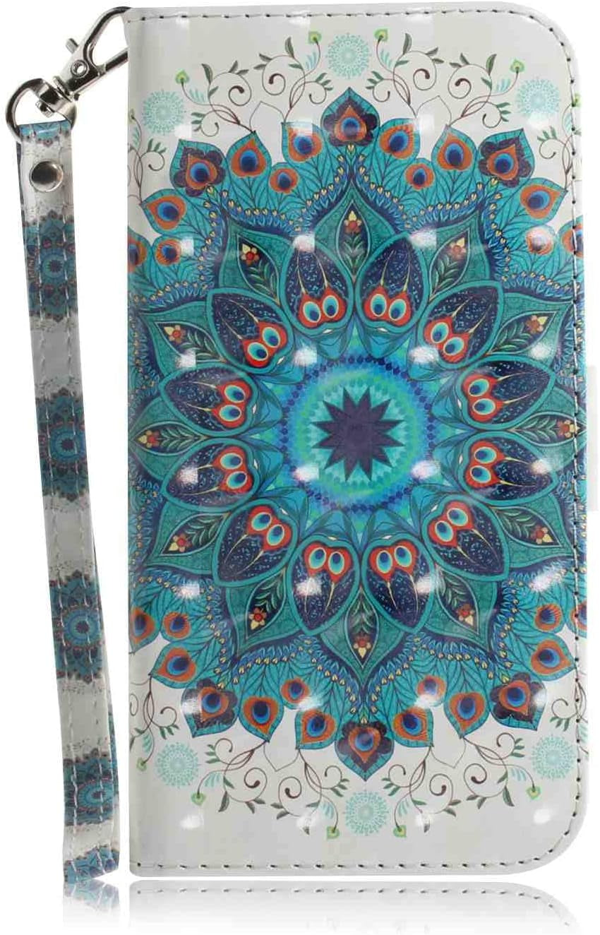 Mojiery Phone Cover Wallet Folio Case for LG V40 THINQ, Premium PU Leather Slim Fit Cover, 2 Card Slots, Fitting Cover, Cute Cat  MojieRy Peacock Feather Lg K51S 