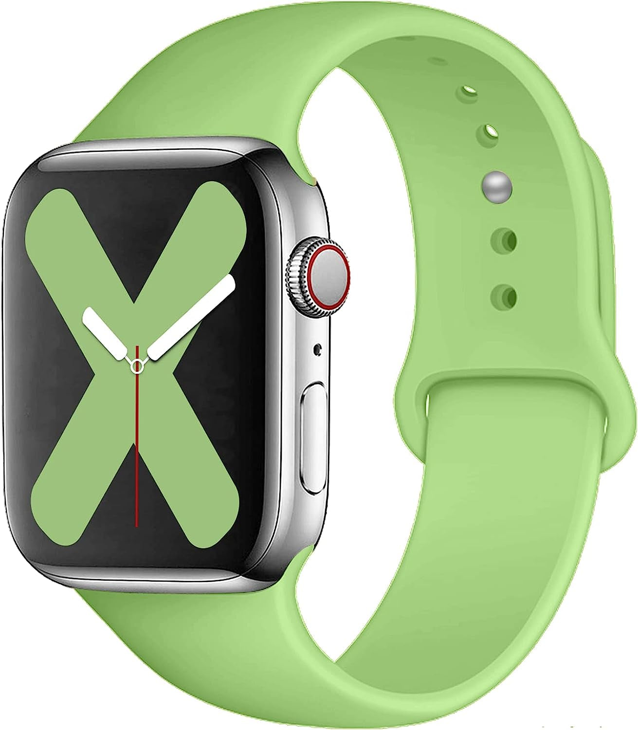 Saucyi Compatible with Apple Watch Band 41Mm 40Mm 38Mm 49Mm 45Mm 44Mm 42Mm,Soft Silicone Sport Band Replacement Strap with Classic Clasp for Iwatch Series 8 7 6 5 4 3 2 1 SE  Saucyi Mint Green 38mm/40mm/41mm S/M 