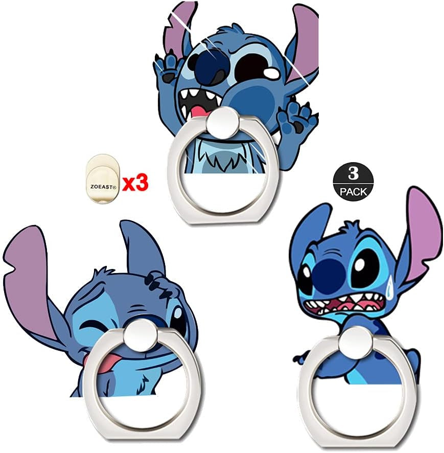 ZOSTLAND 1PC Transparent Clear Phone Ring,Universal 360°Adjustable Phone Case Finger Grip Stand Holder Desk Stent Mount Car Hook Compatible with Iphone 13 12 11 XS MAX X plus Ipad Samsung (Round)  ZOEAST 3pcs Awkward Stitch  