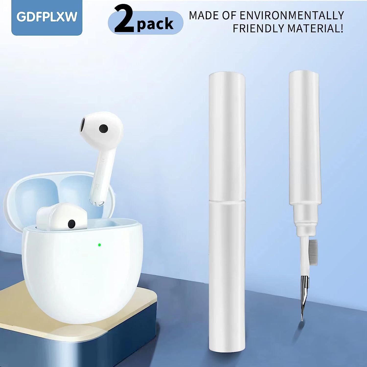 GDFPLXW Airpod Cleaner Kit，2 Pack Earbud and Phone Cleaner Kit for Airpods Pro 1 2 3 Soft Brush and Flocking Sponge for Deep Cleaning Portable and Easy to Use(Couple Style)  GDFPLXW   