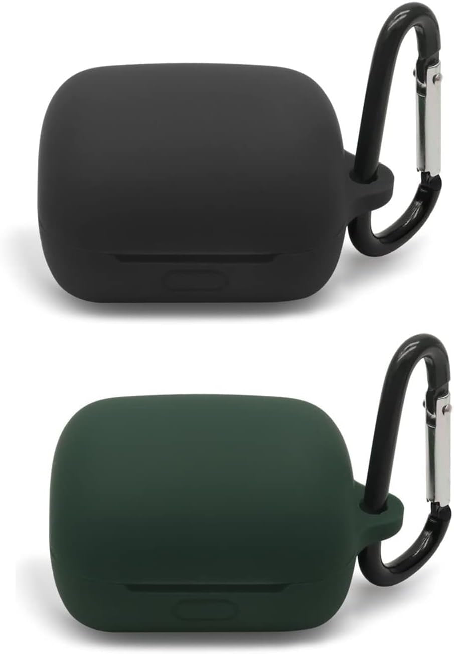 [2 Pack] Silicone Case for Sony Linkbuds WF-L900 Truly Wireless Earbud,Premium Soft Skin Cover Shock-Absorbing,Anti-Scratch Protective Case with Keychain,Black Pink  20220406sn-8 Black+Dark Green  