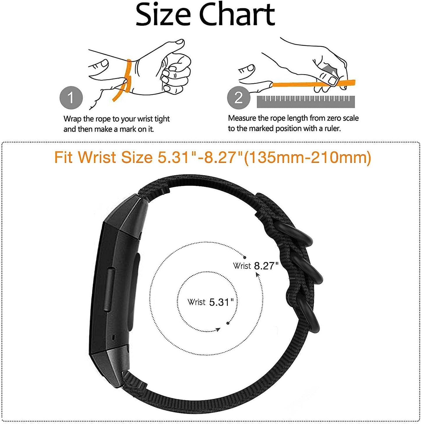 Abanen Nylon Bands for Fitbit Charge 5, Woven Nylon Quick Dry Band Wrist Strap with Stainless Steel Ring Clasp Adjustable Compatible with Fitbit Charge 5 for Men and Women  Abanen   