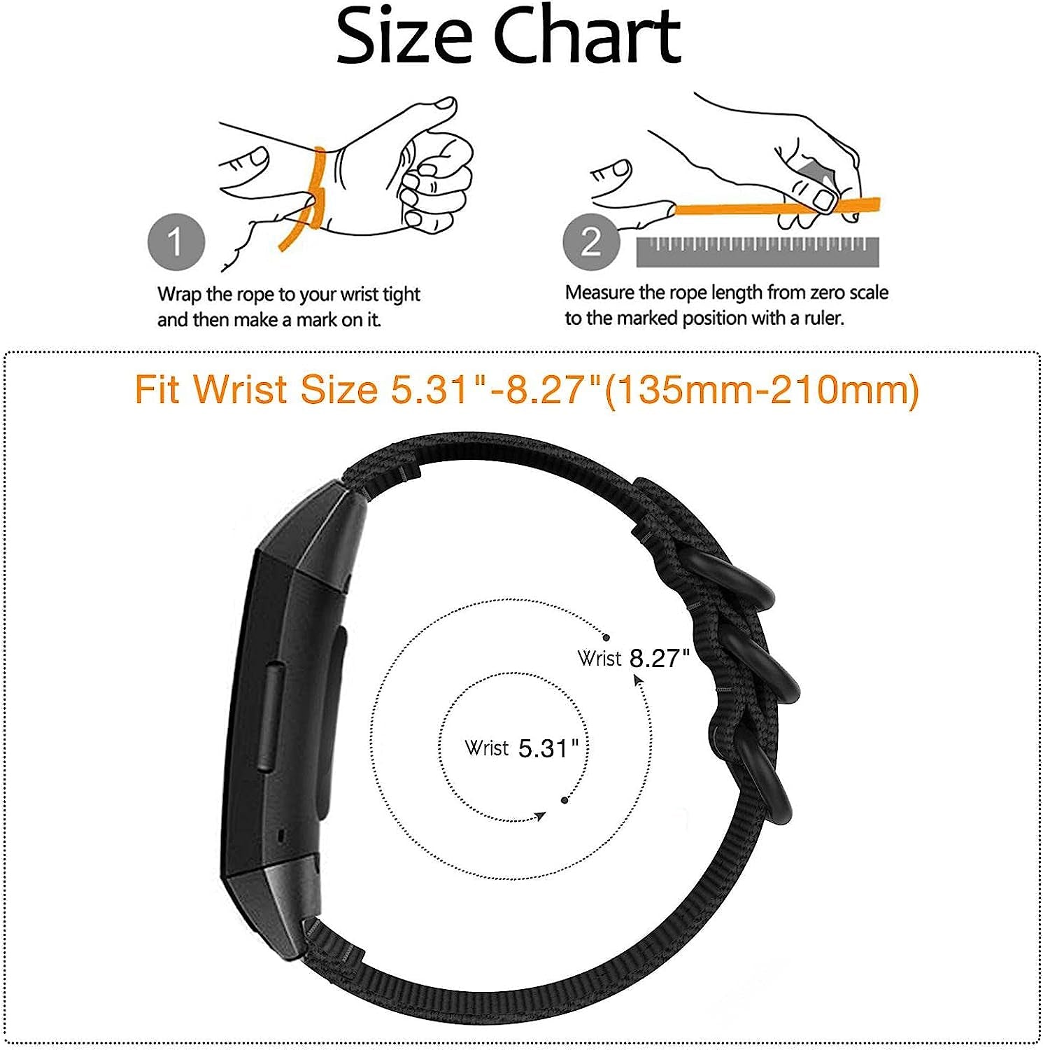 Abanen Nylon Bands for Fitbit Charge 5, Woven Nylon Quick Dry Band Wrist Strap with Stainless Steel Ring Clasp Adjustable Compatible with Fitbit Charge 5 for Men and Women  Abanen   