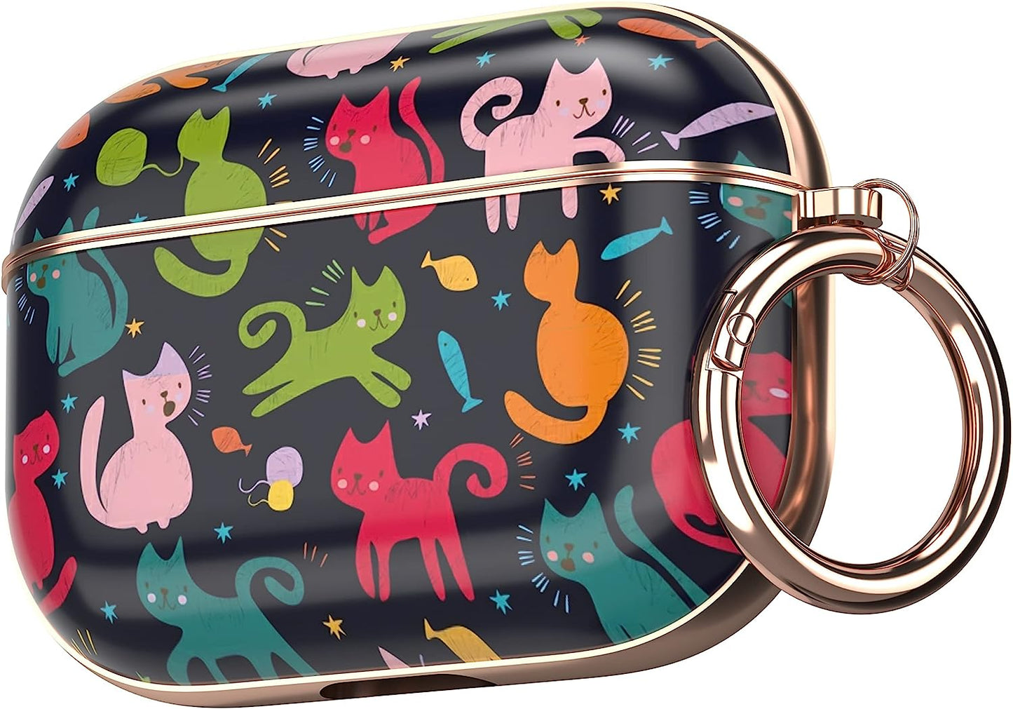 Maxjoy Compatible Airpods Pro Case Cover, Leopard Print Air Pod Pro Case Cute Protective Hard Ipod Pro Cover for Women Men with Keychain Designed for Airpods Pro Charging Case 2019  Maxjoy Pink + Black  