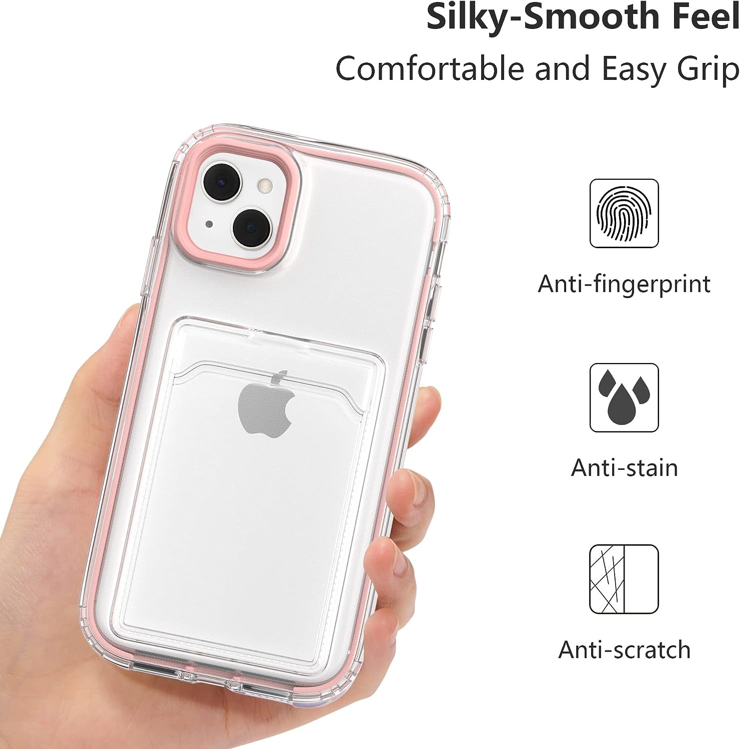 ZCDAYE Clear Wallet Case for Iphone 13(6.1 Inches), Iphone 13 Case with Card Holder, Slim Soft TPU Shockproof Clear Phone Case for Iphone 13(6.1 Inches) - Pink  ZCDAYE   