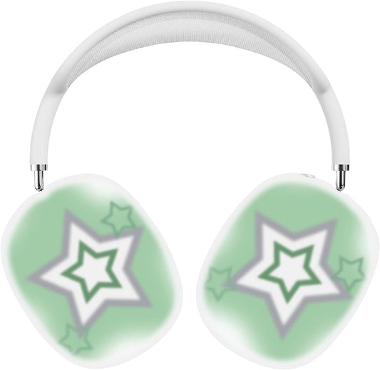 AIIEKZ Case Cover for Airpods Max，Soft Silicone Anti-Scratch Ear Cups Case with Colorful Star Pattern for Apple Airpods Max Headphones (Green)  AIIEKZ   