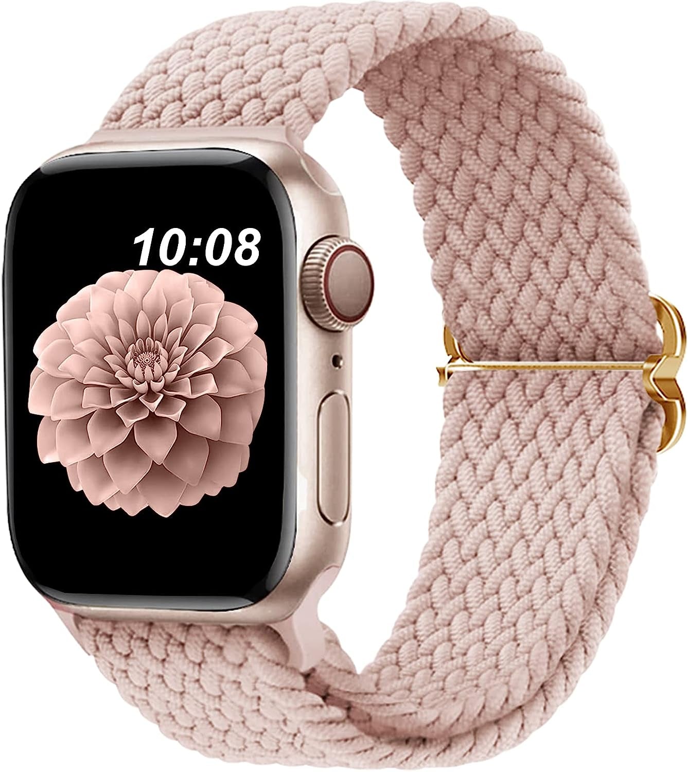 Braided Bands Compatible with Apple Watch Band 38Mm 40Mm 41Mm 42Mm 44Mm 45Mm 49Mm for Women Men,Stretchy Braided Solo Loop Apple Watch Band for Iwatch Series 8 7 6 5 4 3 2 1 Ultra SE  DOBSTFY Pink sand 38mm40mm41mm 