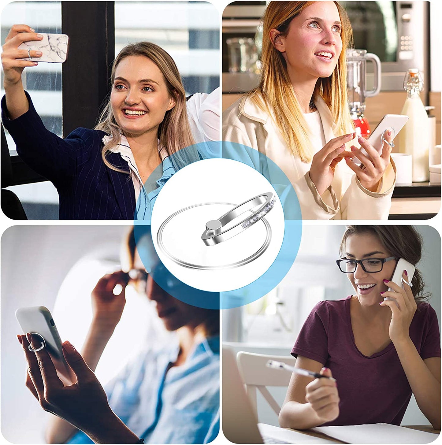 Transparent Phone Ring Holder - Jsoerpay 2 Pack Cell Phone Ring Holder Finger Grip Loop Universal 360 Degree Rotation (Gold & Diamond)  Jsoerpay   