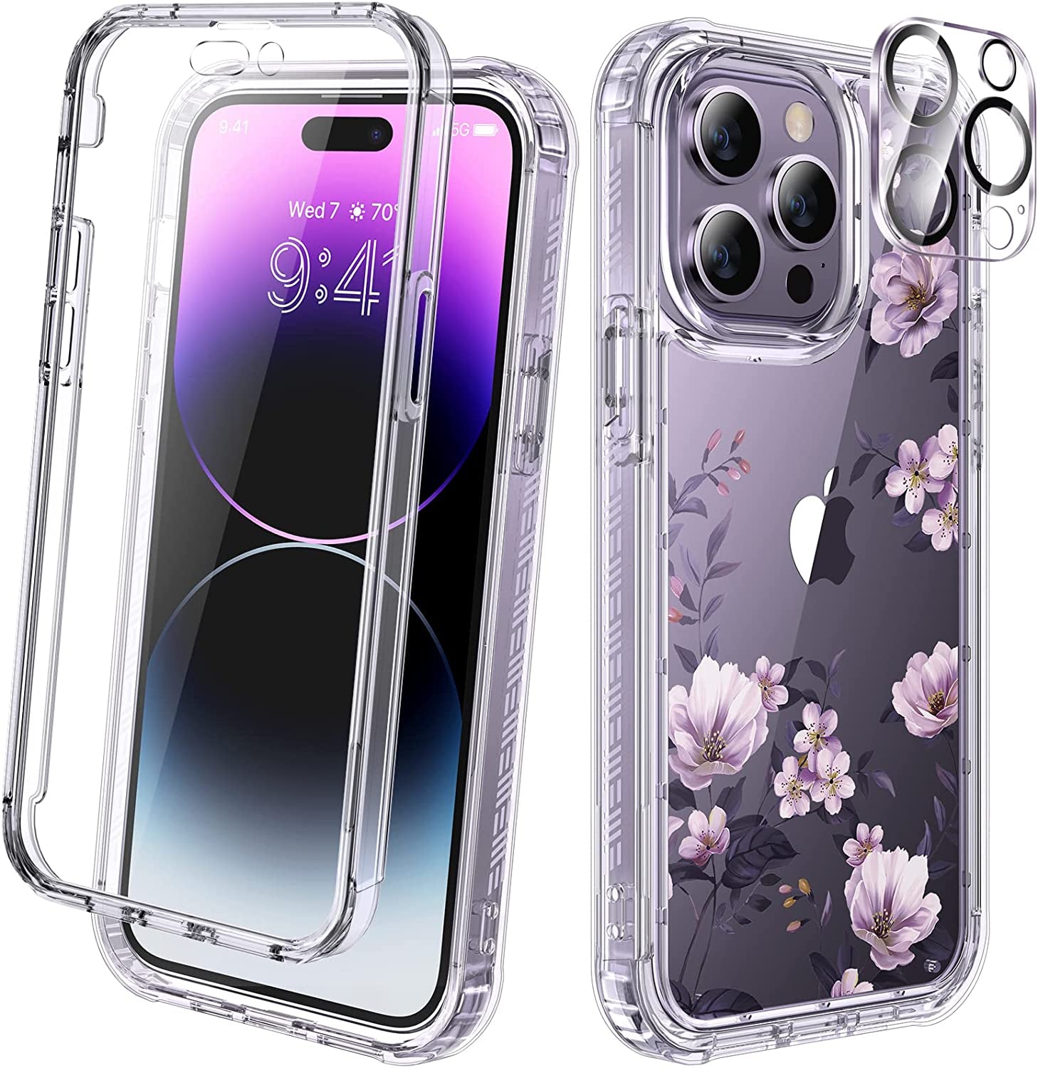 Diaclara Designed for Iphone 14 Pro Case 6.1’’, [2023 Upgraded] Full Body Rugged Case W/Built-In Touch Sensitive Anti-Scratch Screen Protector+9H Tempered Glass Camera Lens Protector (Bean Yellow)  Diaclara   