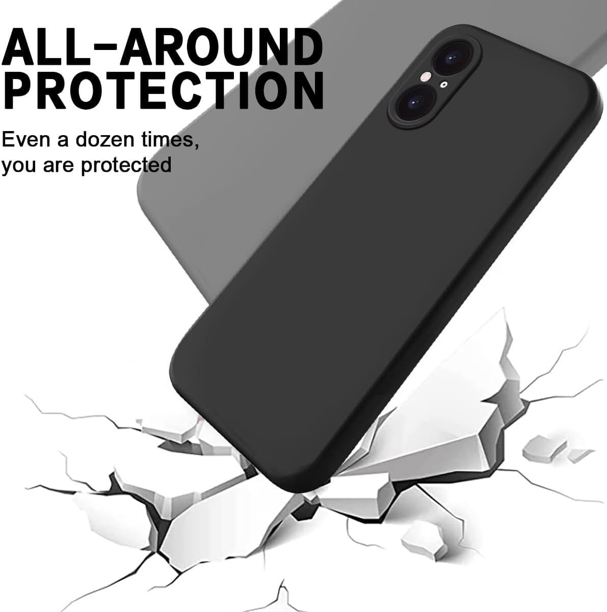 DAMONDY for Sony Xperia 5 V Case,Xperia 5 V Phone Case,Slim Liquid Silicone Full Covered Soft Gel Rubber Case Cover Compatible with Sony Xperia 5 V -Black  DAMONDY   