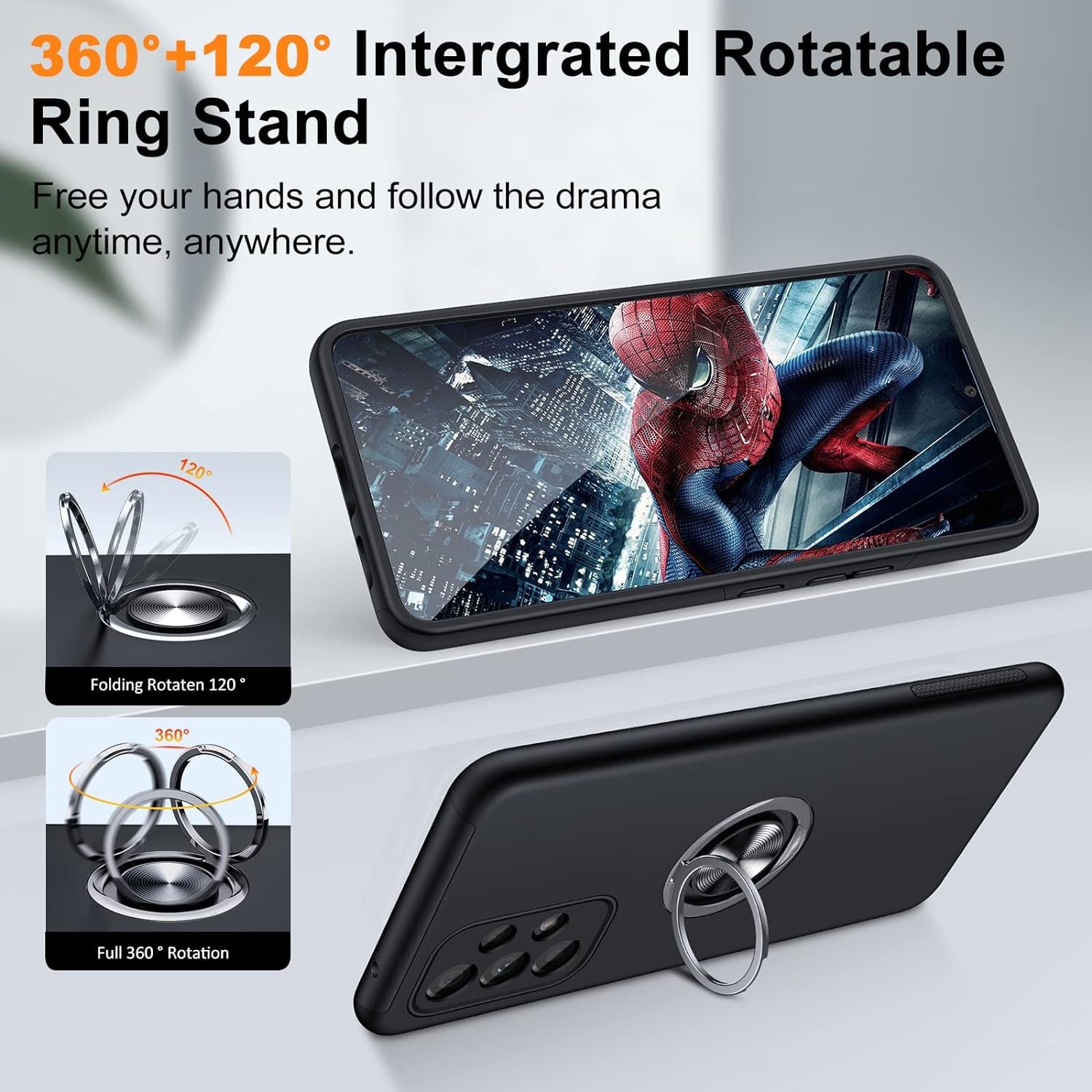 JAME for Samsung A53 5G Case, Galaxy A53 5G Case with Shockproof Protective Case with Rotatable Kickstand for Samsung Galaxy A53 5G Case, Black  JAME   