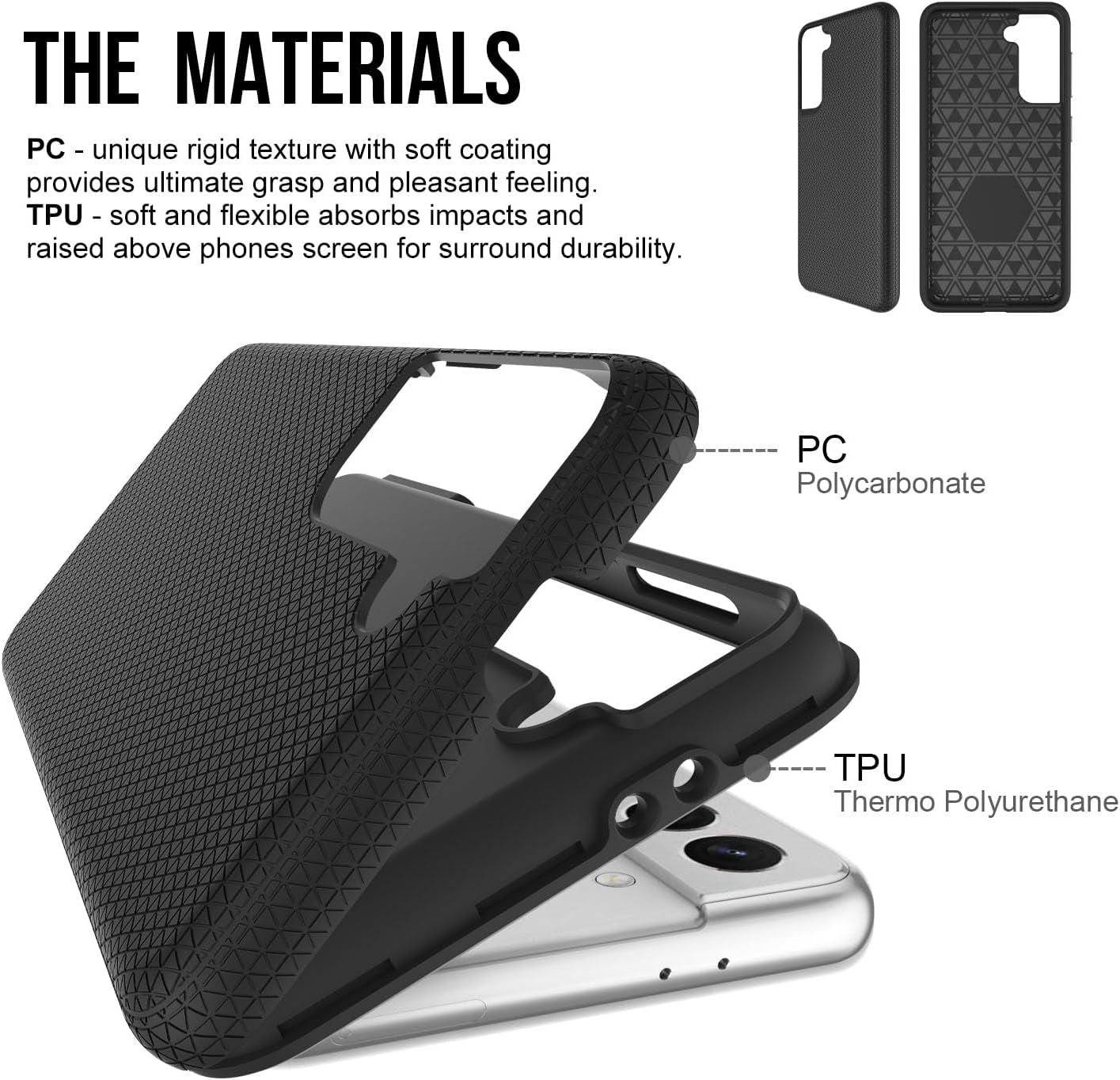 TROWRAP for Samsung Galaxy S21 Case Slim, Galaxy S21 5G Phone Case Black, Samsung S21 Case Dual Layer, 6.2 Inch  TROWRAP   