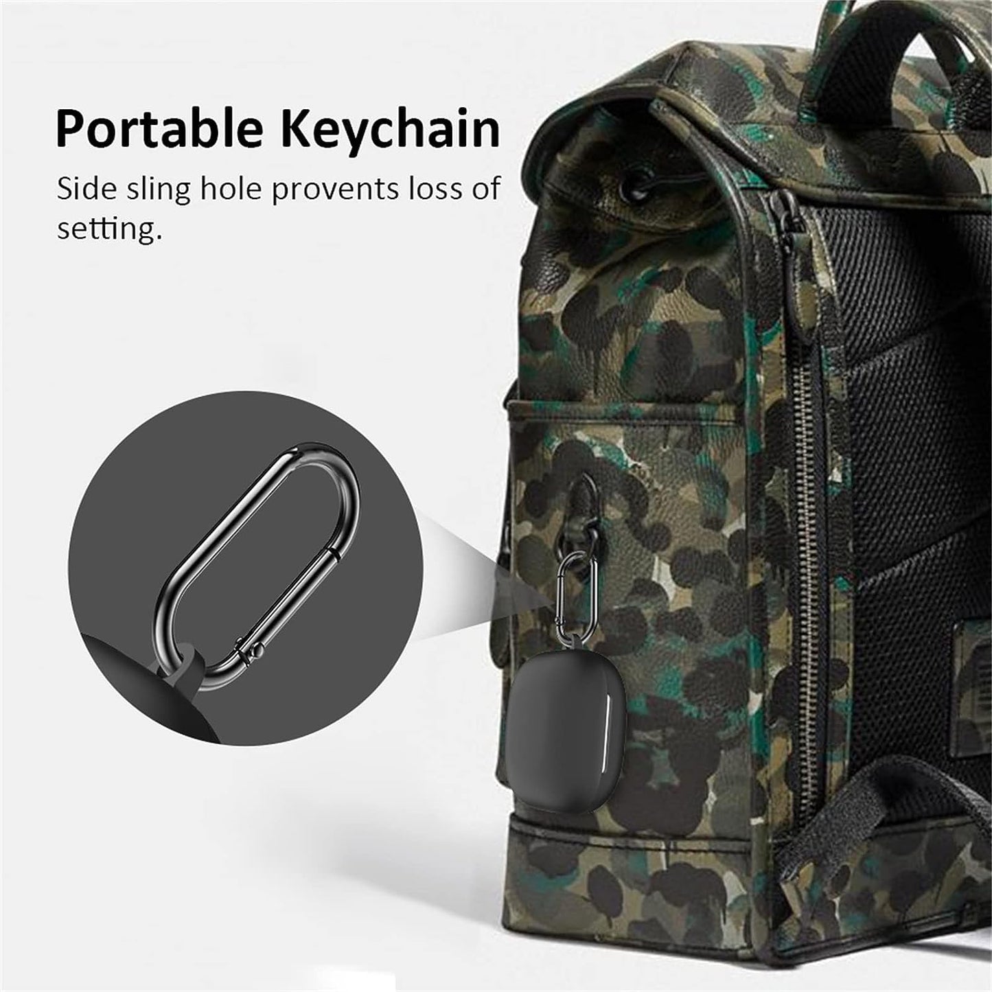 Case Cover for Beats Fit Pro 2021 New Wireless Earbuds, Soft Silicone Durable Shockproof Anti-Scratch Full Body Protective Cover with Portable Keychain for Women Men (Black)  RXNMH   