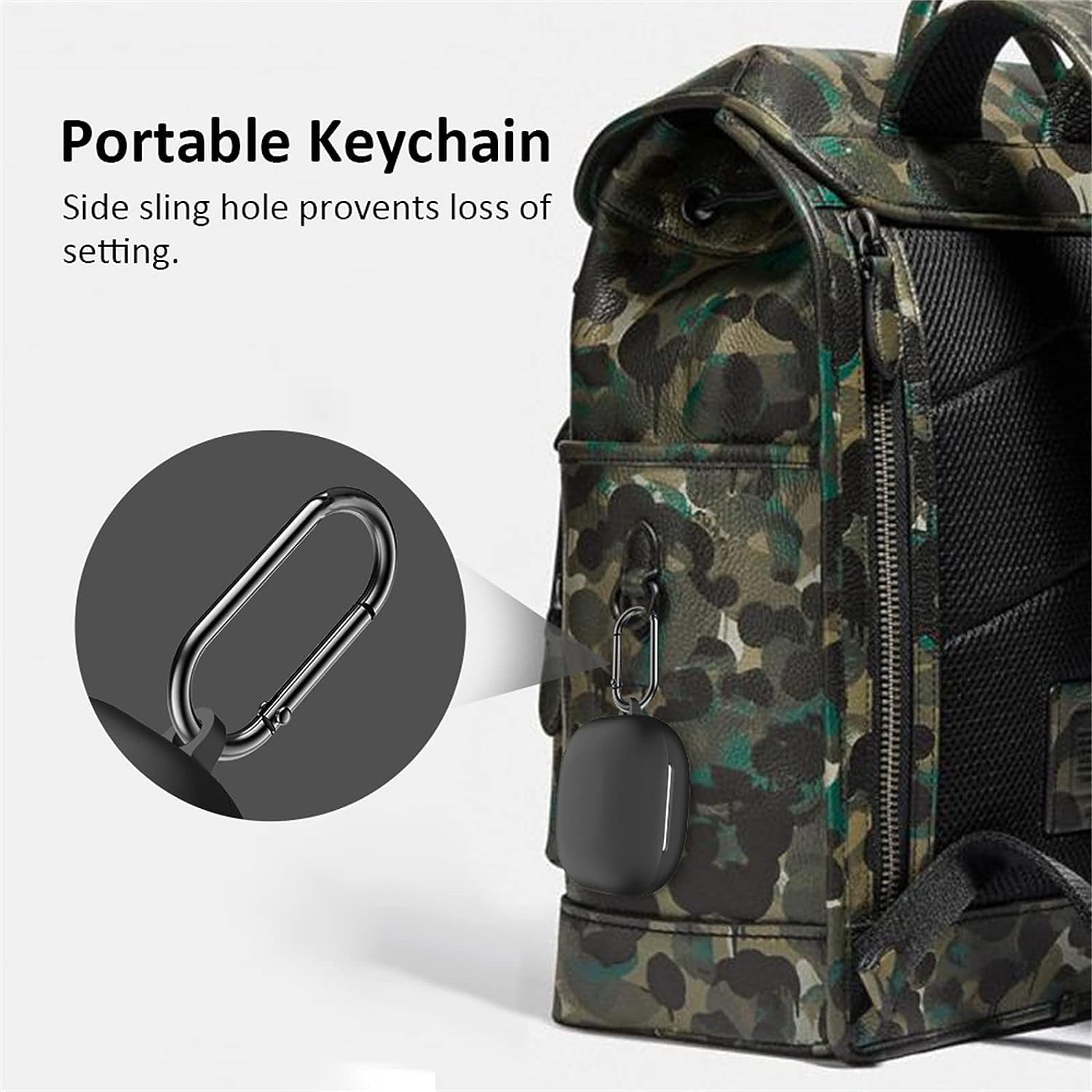 Case Cover for Beats Fit Pro 2021 New Wireless Earbuds, Soft Silicone Durable Shockproof Anti-Scratch Full Body Protective Cover with Portable Keychain for Women Men (Black)  RXNMH   