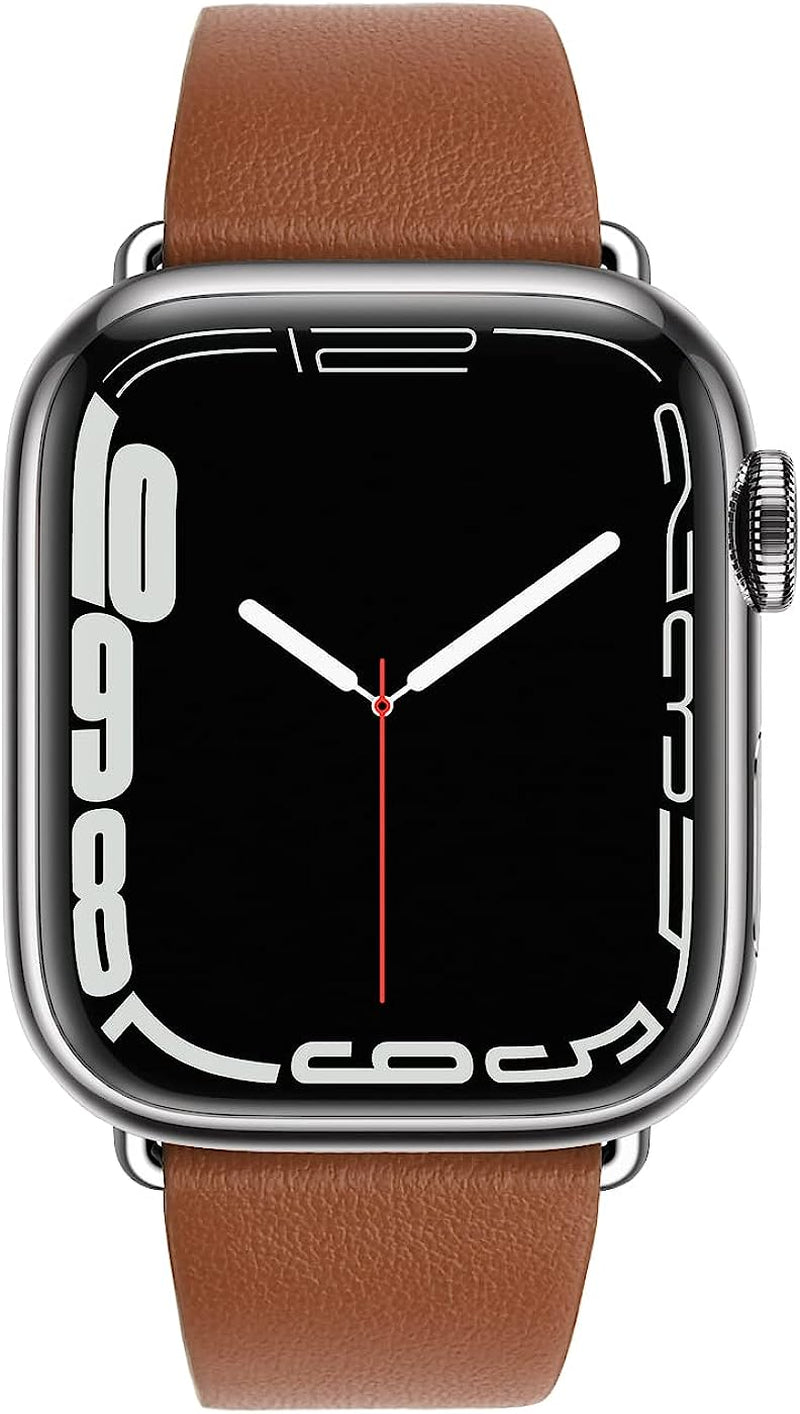 Eyamumo Thin Leather Band Compatible with Apple Watch Bands 41Mm 40Mm 38Mm Women, Genuine Leather Bands Wristbands Replacement Straps for Apple Iwatch SE2 SE Series 8 7 6 5 4 3 2 1  Eyamumo Brown 41MM / 40MM / 38MM 