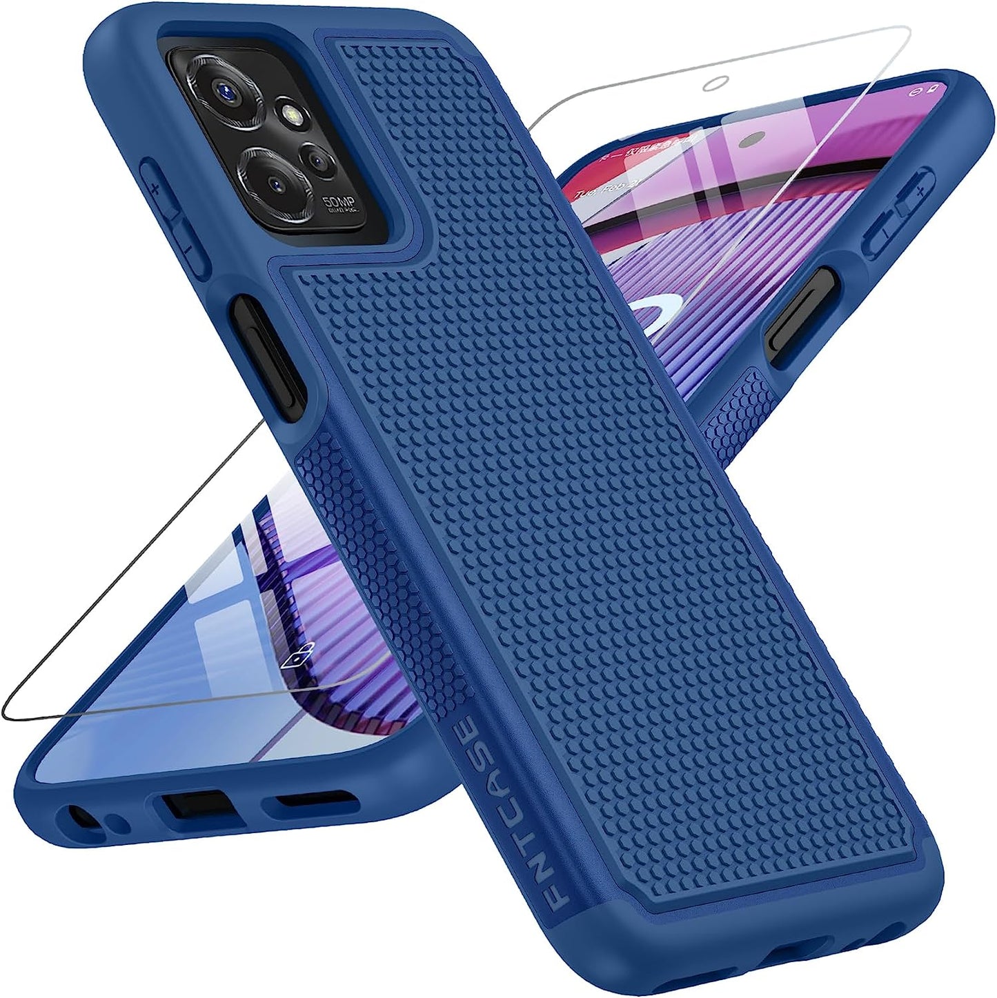 FNTCASE for Motorola Moto G-Power-5G 2023 Case: Moto G 5G 2023 Case Dual Layer Shockproof Protective Textured Design Cell Phone Cover Heavy Duty Rugged Tough Back Hardshell Hybrid Slim Basic Case  FNTCASE Blue 2023 Phone Case  