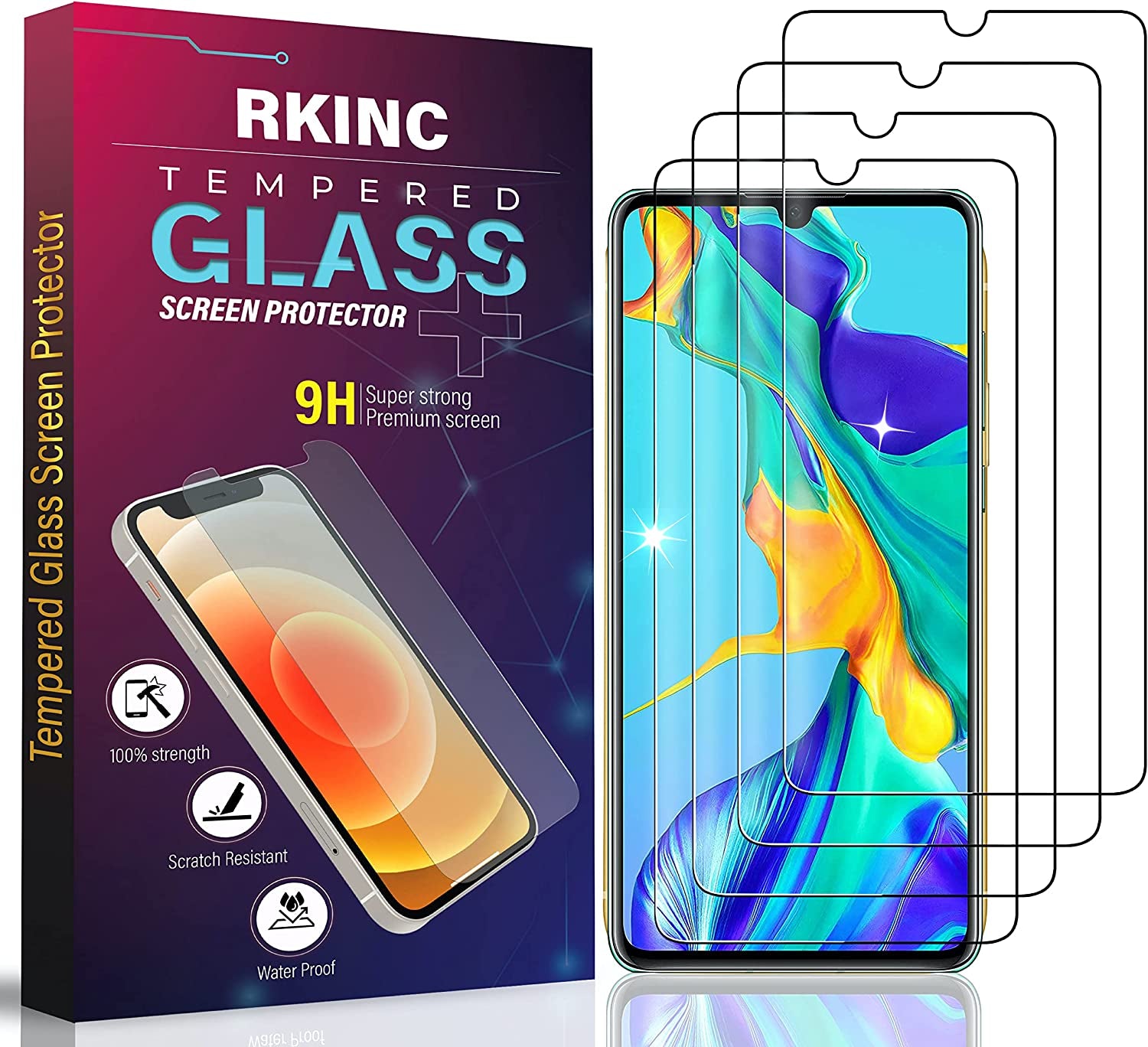 RKINC Screen Protector [4-Pack] for Samsung Galaxy A03/ A03S / A03 Core / A02/ A02S, Tempered Glass Film Screen Protector, 0.33Mm [Lifetimewarranty][Anti-Scratch][Anti-Shatter]  RKINC   