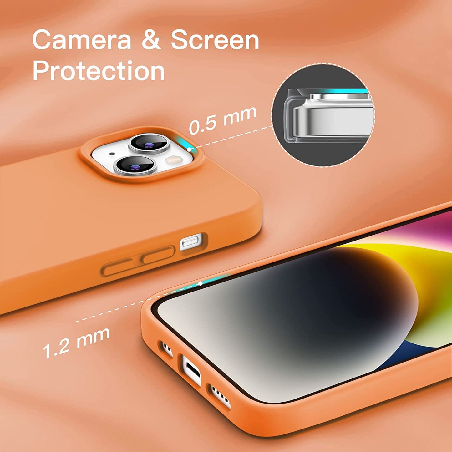 Jetech Silicone Case for Iphone 14 6.1-Inch, Silky-Soft Touch Full-Body Protective Phone Case, Shockproof Cover with Microfiber Lining (Marigold)  JETech   