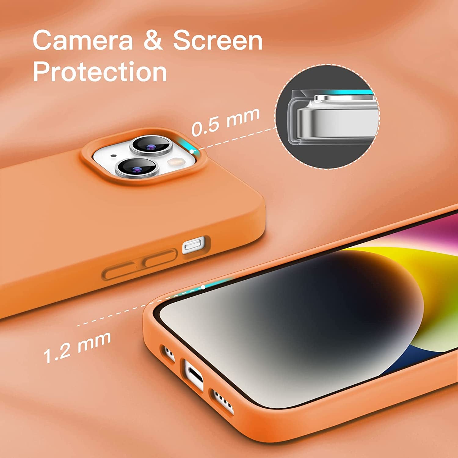 Jetech Silicone Case for Iphone 14 6.1-Inch, Silky-Soft Touch Full-Body Protective Phone Case, Shockproof Cover with Microfiber Lining (Marigold)  JETech   