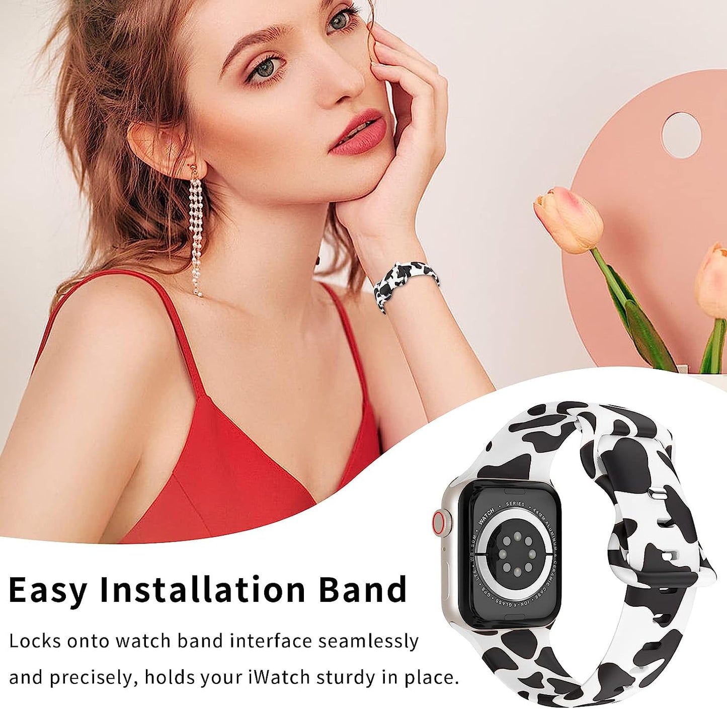 SKYLET Compatible with Apple Watch Band 38Mm 40Mm 41Mm 42Mm 44Mm 45Mm 49Mm for Women Girls Men, Cute Leopard Printed Pattern Sport Band for Iwatch Ultra SE Series 8 7 6 5 4 3 2 1 for Women Girls  SKYLET   