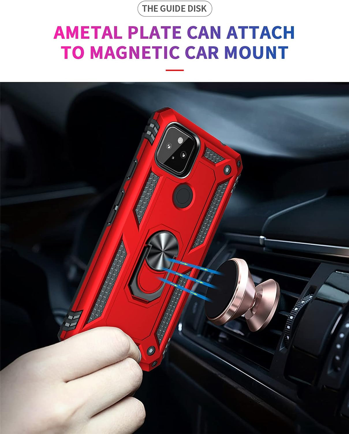 For Pixel 4A 5G Case, Google Pixel 4A 5G Case Stand Cover Ring Holder Bracket Hybrid Armor Shockproof Military Grade Double Layer anti Scratch Kickstand Case for Google Pixel 4A 5G (Red)  SHYXGLON   