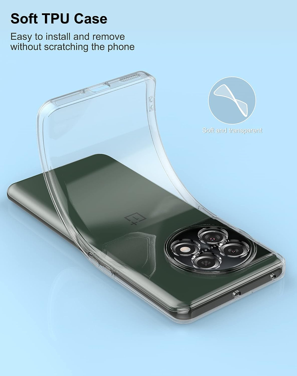 Cresee Case for Oneplus 11 5G, Thin Clear Cover with Camera Protection Slim Shockproof Flexible TPU Phone Case for Oneplus 11 - Transparent  Cresee   