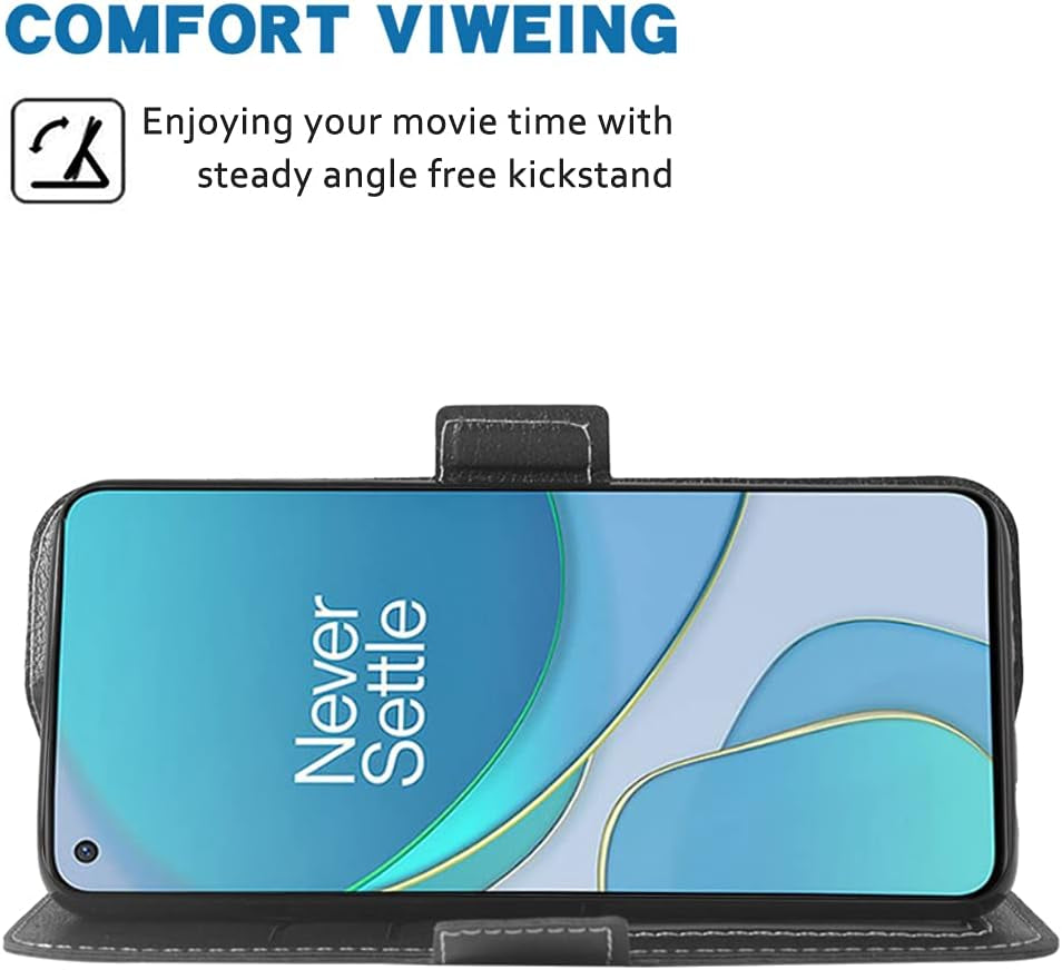 WWAAYSSXA Compatible with Oneplus 8T Oneplus8T plus 5G Wallet Case Wrist Strap Lanyard Flip Cover Card Holder Cell Phone Cases for One Plus8T on 1 plus 8Tplus 1Plus 8T+ One+ 1+ 1+8T Pro G5 Black  WWAAYSSXA   