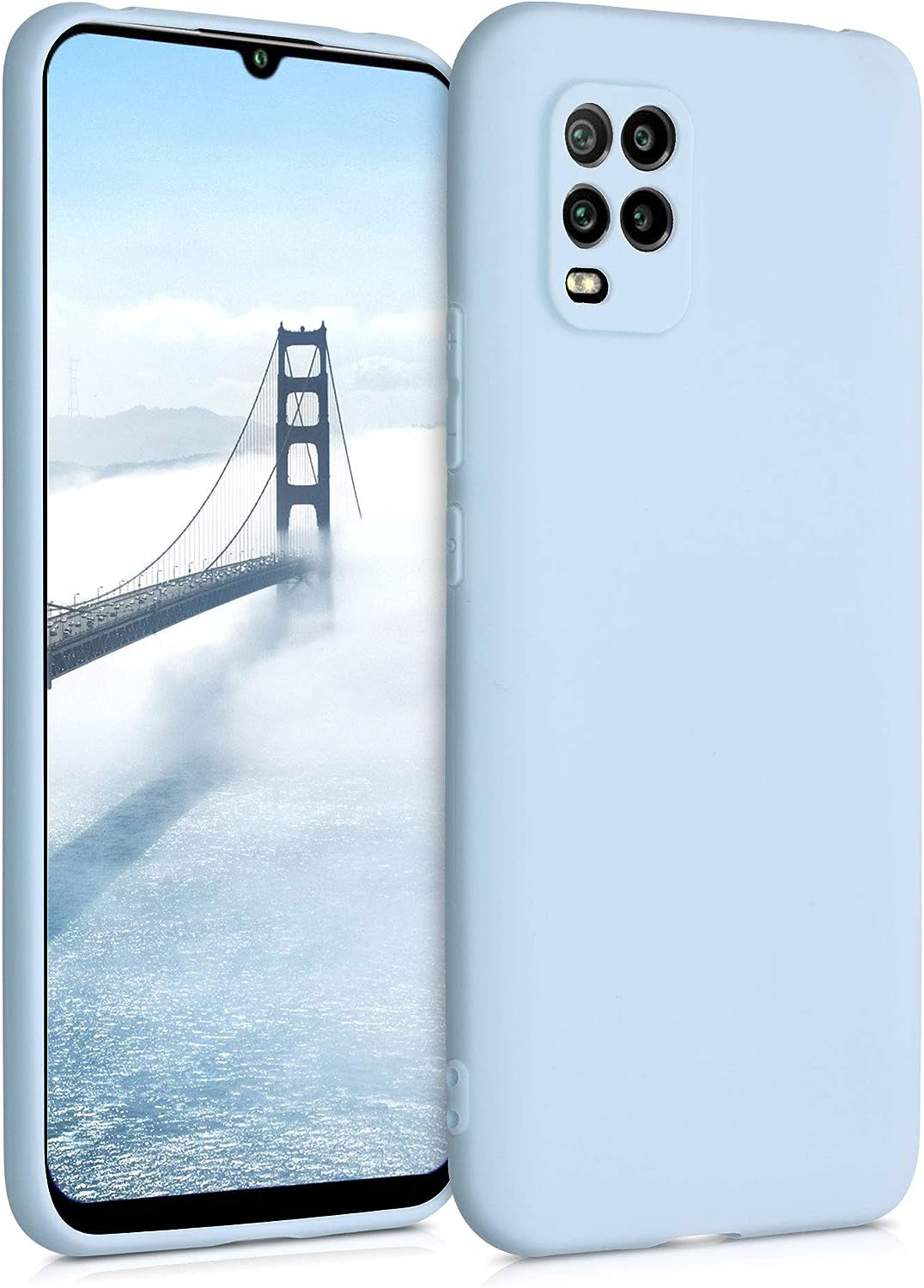 Kwmobile Case Compatible with Xiaomi Mi 10 Lite (5G) Case - Protective Slim TPU Phone Cover - Soft Matte Finish - Mango  KW-Commerce Pastel Blue  