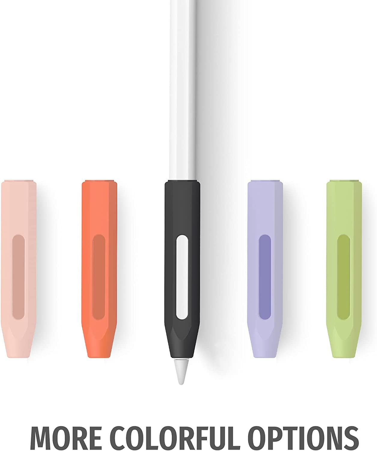 Grip Holder for Apple Pencil 2Nd Generation Accessories,Protective Silicone Sleeve Cover Ergonomic Design Compatible with Magnetic Charging and Double Tap,Black  Litumfen   