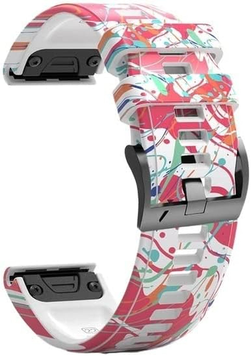 XIRIXX 22/26Mm Wrist Band Strap for Garmin Fenix 7 7X 5 5X 6 6X Pro 935 945 Smart Watch Printed Sport Quick Release Silicone Watchband  XIRIXX H For Fenix 7 