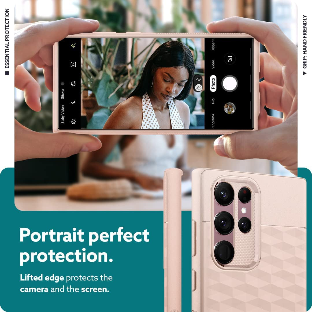 Caseology Parallax for Galaxy S22 Ultra Case Enhanced Ergonomic Design - Indi Pink  Spigen   