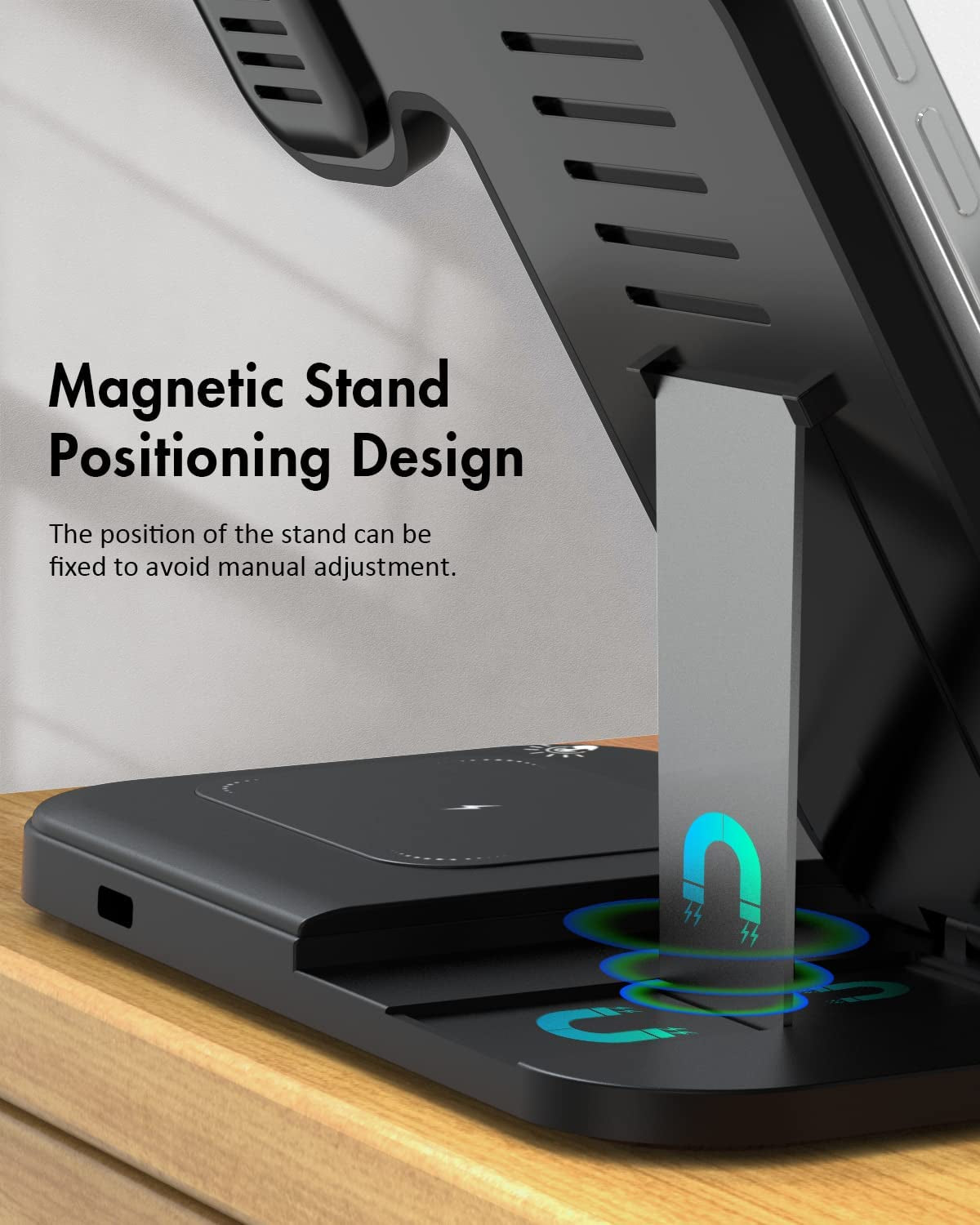 Charger Station for Apple Multiple Devices, 3 in 1 Fast Wireless Charger Stand Dock Foldable for Iphone 14 13 12 11 Pro X XS 8 plus Apple Watch Series 8 7 6 SE 5 4 3 2 & Airpods 3/2/Pro with Adapter  Shenzhen OJD Technology Co.，LTD   