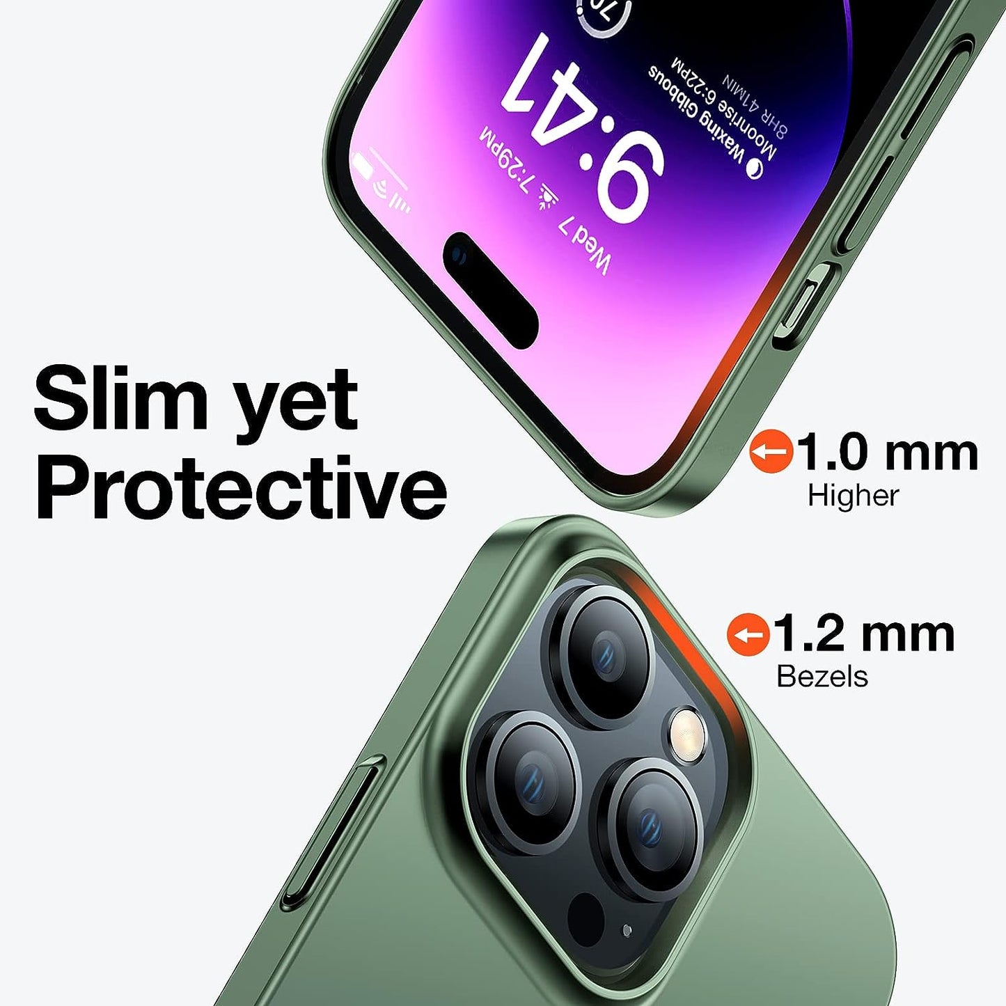 TORRAS Slim Fit Designed for Iphone 14 Pro Max Case 6.7 Inch, Ultra-Thin 14 Pro Max Case 2022, Lightweight Hard PC Cover Phone Cases for Iphone 14 Pro Max Phone Case Green, Originfit  TORRAS   