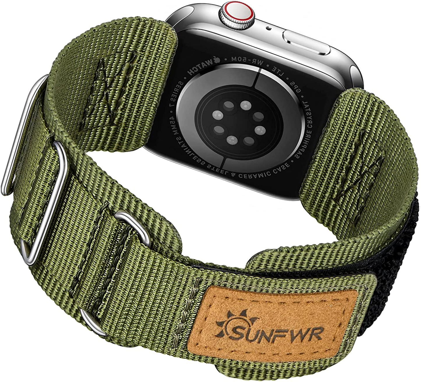 SUNFWR Compatible with Apple Watch Band 42Mm 44Mm 45Mm 49Mm 38Mm 40Mm 41Mm, Rugged Replacement Velcro Strap with Three Buckle Loop Design Tough Nylon Band for Iwatch Ultra Series 8/7/6/5/4/3/2/1/SE  SUNFWR   