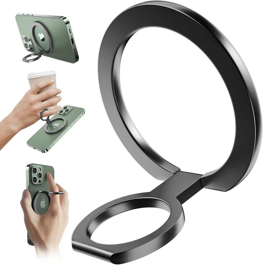 A-Lugei【Removable Wireless Charging】 Magsafe Ring, 【Foldable & Detachable】 Magnetic Cell Phone Ring Holder Finger Kickstand, 【14 Strong Magnets】 Phone Holder for Hand Mag Safe Iphone Ring Holder Grip  A-LuGei   