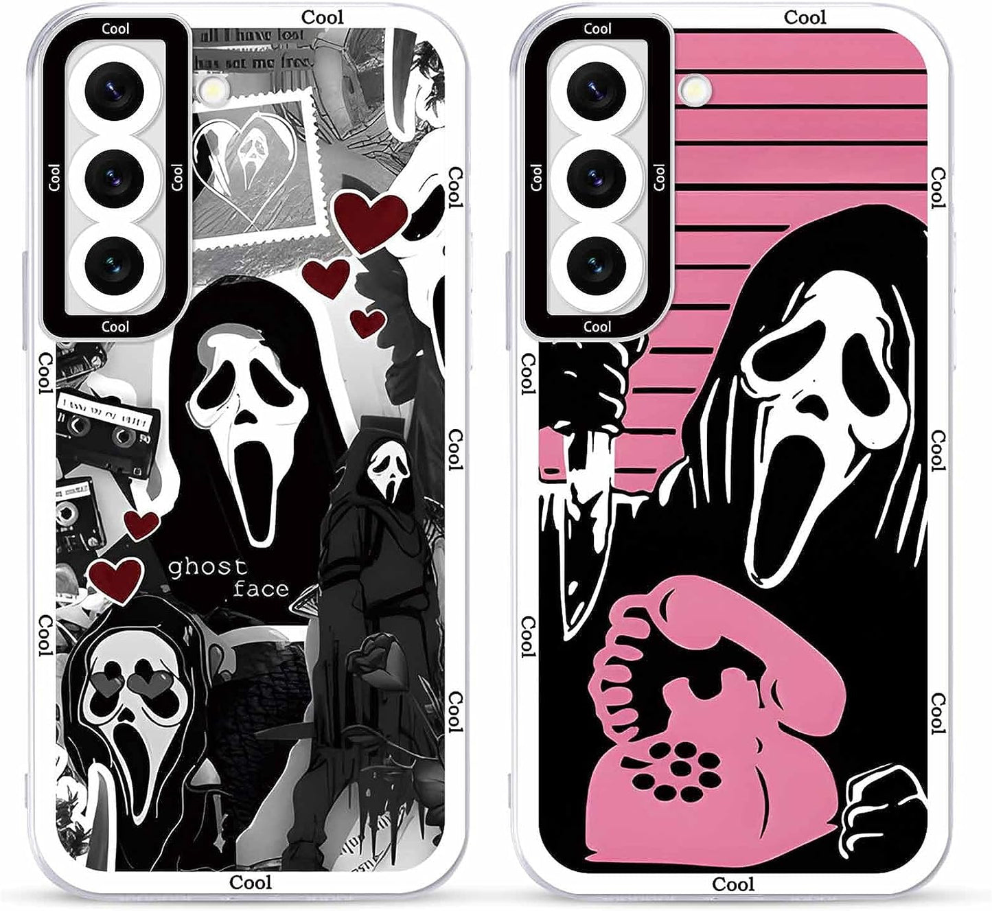 2 × Phone Case for Samsung Galaxy S20/S11E Case Clear 6.2",Scream Horror Movie Printed, Cute Skull Pattern Design Transparent Cases for Women Men Girls, Soft TPU Funda for Samsung S20/S11E,Ghost Face  DZY US Samsung Galaxy S22 (5G)  