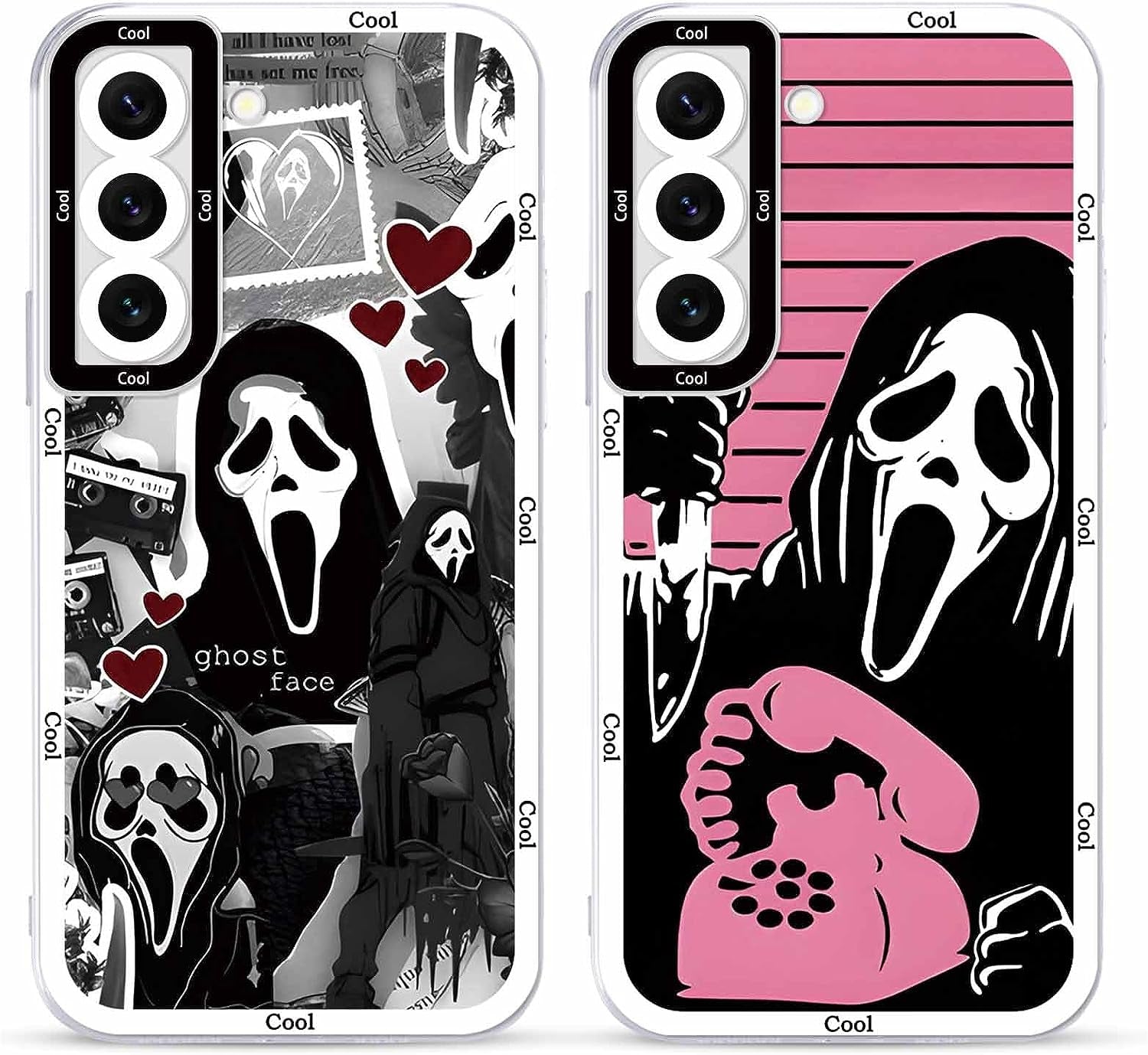 2 × Phone Case for Samsung Galaxy S20/S11E Case Clear 6.2",Scream Horror Movie Printed, Cute Skull Pattern Design Transparent Cases for Women Men Girls, Soft TPU Funda for Samsung S20/S11E,Ghost Face  DZY US Samsung Galaxy S22 (5G)  