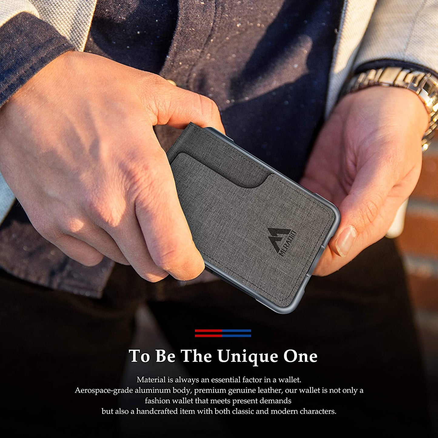 MURADIN Mens Wallet Tactical Bifold Wallets for Men Metal RFID Blocking Aluminum Money Cards Holder Gifts for Men  MURADIN   